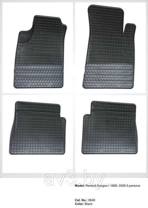 Коврики в салон Renault Kangoo 1 1998-2008 [0649] (5 мест) Рено Кангу (Польша)