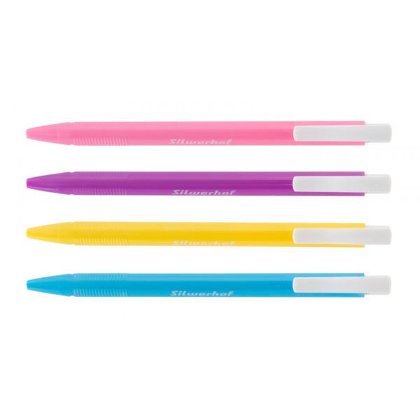Ручка шариков. Silwerhof Juicie (026181-02) d=0.7мм синие автоматическая одноразовая ручка ассорти