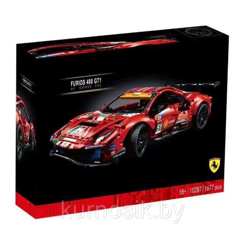 Конструктор 10287 King Technic Автомобиль Ferrari 488GTE, 1677 деталей - фото 1 - id-p168753351