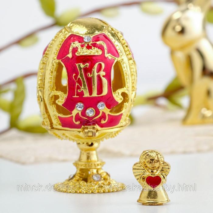 Яйцо-шкатулка «ХВ» (ангел), 3.6 х 6.5 см
