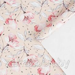 Бумага упаковочная глянцевая «Нежные цветы», 50 × 70 см