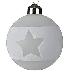 Новогодний шар "Звезда" 8 см белый 061741-3