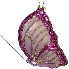 Елочная игрушка "Бабочка" 4,5x8x12,5 см темно-розовая 120574-2