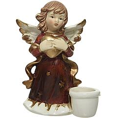 Подсвечник фарфоровый "Ангел с сердцем" 9,5x5x11 см 521456-2