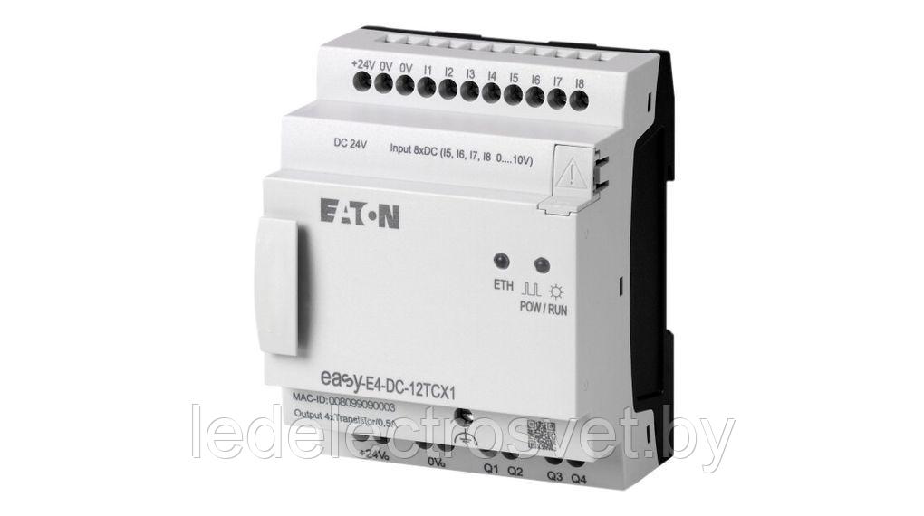 Программируемый логический контроллер EASY-E4-DC-12TCX1, 24VDC, 8DI(4AI), 4TO, RTC, Ethernet - фото 1 - id-p168699264