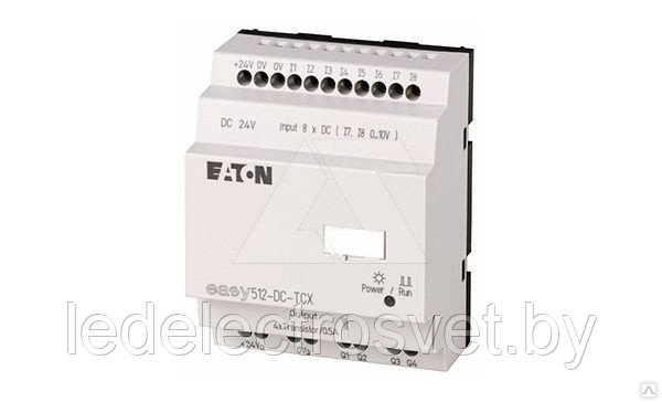 Программируемый логический контроллер EASY512-DC-RCX, 24VDC, 8DI(2AI), 4RO, RTC - фото 1 - id-p168699283
