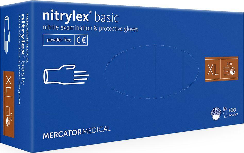 MERCATOR, Nitrylex basic, перчатки нитриловые, 100шт/упак, размеры - S,M,L,XL - фото 3 - id-p168839569
