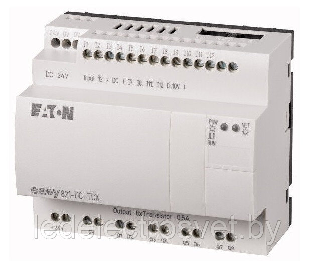 Программируемый логический контроллер EASY820-DC-RCX, 24VDC, 12(4 аналог.)вх., 6(1 аналог.)рел.вых., таймер - фото 1 - id-p168699296