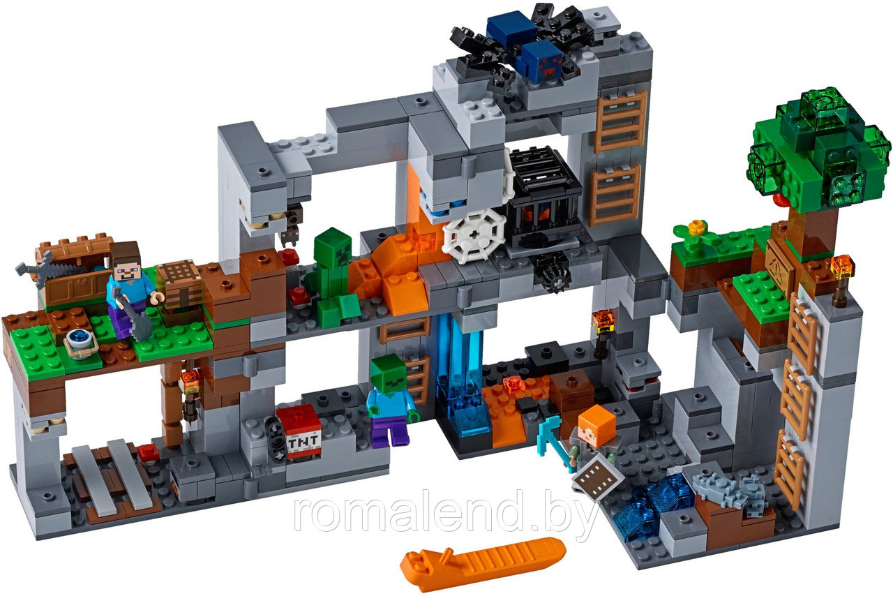 Детский конструктор JLB Minecraft 3D90 Приключения в шахтах - фото 8 - id-p168845058