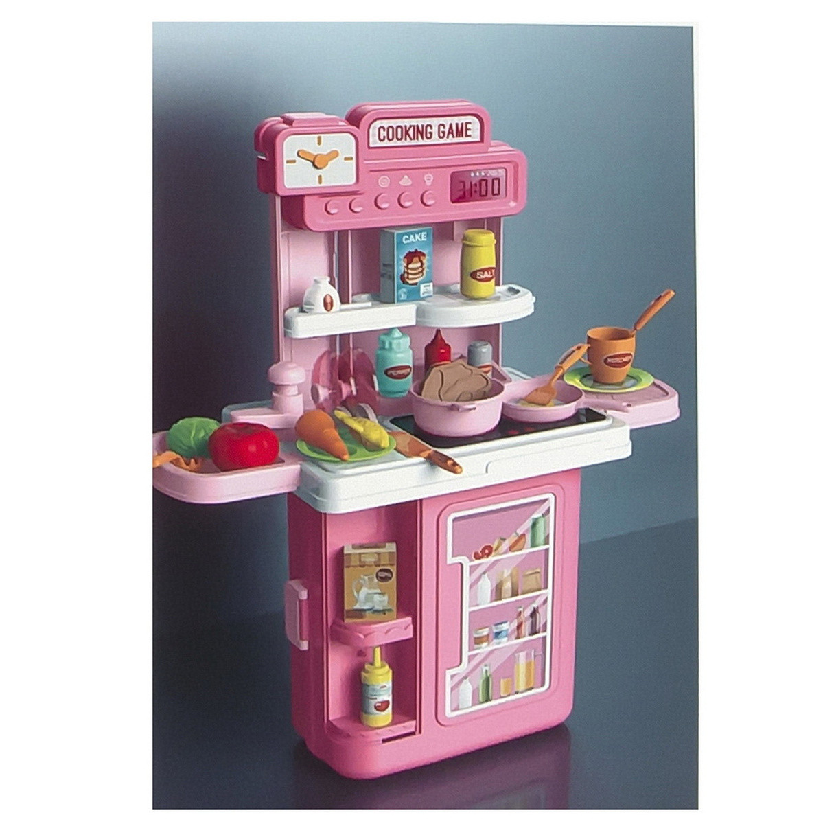 Детская кухня игровая Bowa 8776 P-2, свет, звук в чемоданчике, игровой набор 41 предмет в - фото 1 - id-p168852087