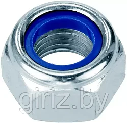 Гайка самоконтрящаяся М14*1,5 DIN 985 с синим нейлоновым кольцом (из оцинкованной стали)