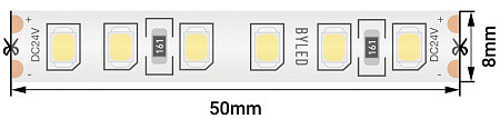 Лента светодиодная Byled Standart 2835, 120 LED/м, 9,6 Вт/м, 24V, IP20