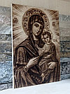 Смоленская икона Божьей матери (пирография по дереву), фото 2
