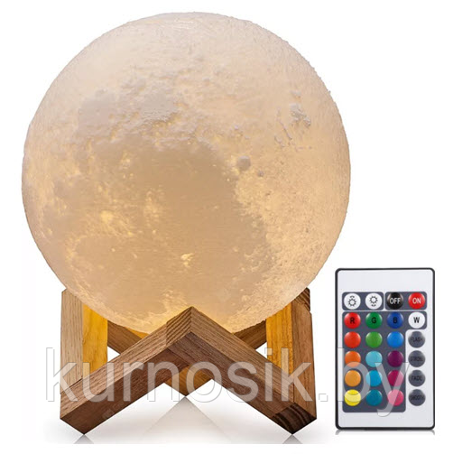 Светильник ночник 3D Луна с пультом, 13 см, с пультом на подставке - фото 6 - id-p168863555