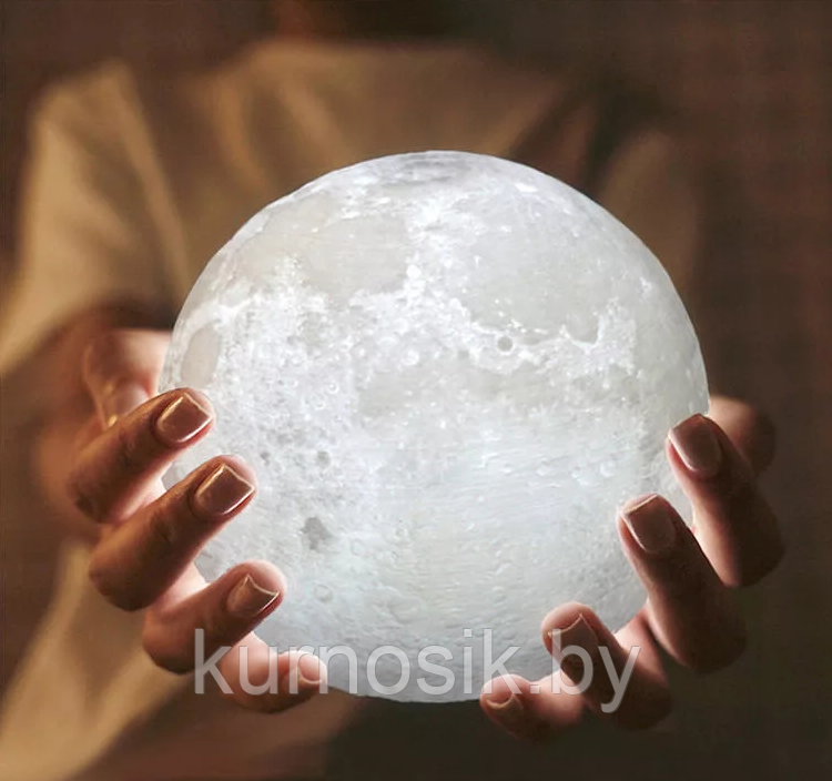 Светильник ночник 3D Луна с пультом, 13 см, с пультом на подставке - фото 9 - id-p168863555