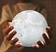 Ночник 3D Луна светильник с пультом, 15 см, на подставке, фото 9