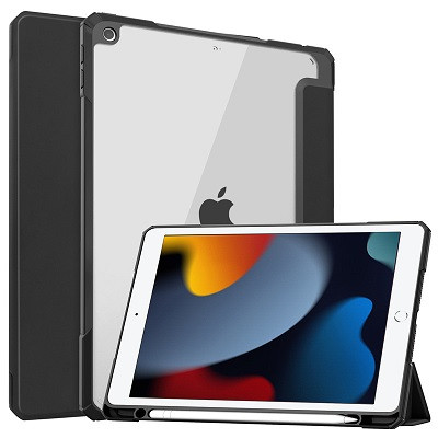 Защитный чехол книжка Acrylic TPU Case с креплением для стилуса черный для Apple iPad 10.2 - фото 1 - id-p168862603