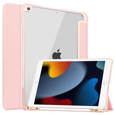 Защитный чехол книжка Acrylic TPU Case с креплением для стилуса светло-розовый для Apple iPad 10.2 - фото 1 - id-p168862607