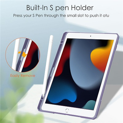 Защитный чехол книжка Acrylic TPU Case с креплением для стилуса светло-розовый для Apple iPad 10.2 - фото 5 - id-p168862607