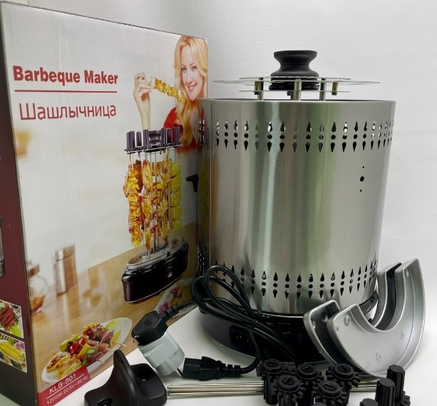 Шашлычница электрическая "Barbeque Maker" модель KLB-901 (9 шампуров) - фото 1 - id-p168866291