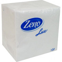 Салфетки бумажные ZENO 100шт. белые, тисненые, целлюлоза, 23х23см
