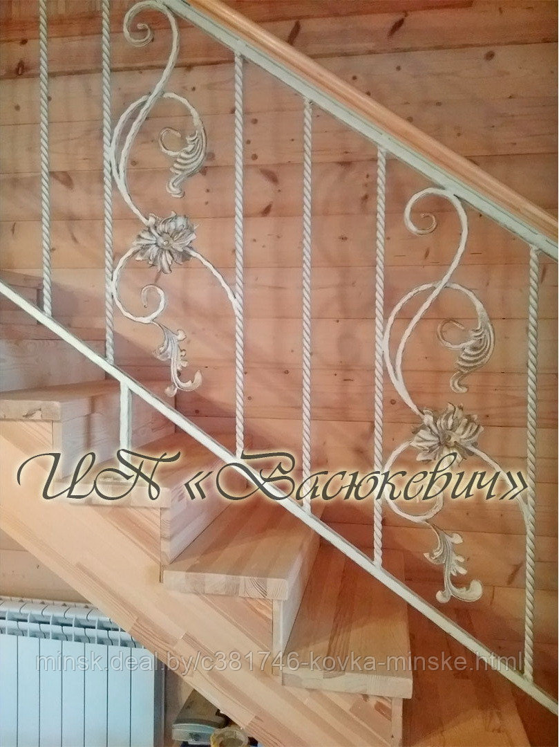 Перила кованые для лестниц для дома "Д-132" - фото 1 - id-p168866798