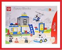 188-431 Конструктор Funny Blocks Полицейский участок 90 деталей, крупные детали, аналог Lego Duplo