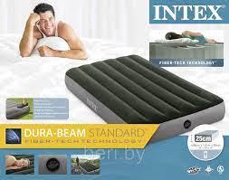 Надувной матрас Intex Downy Bed 64761 (99*191*25см) со встроенным ножным насосом - фото 3 - id-p162498439