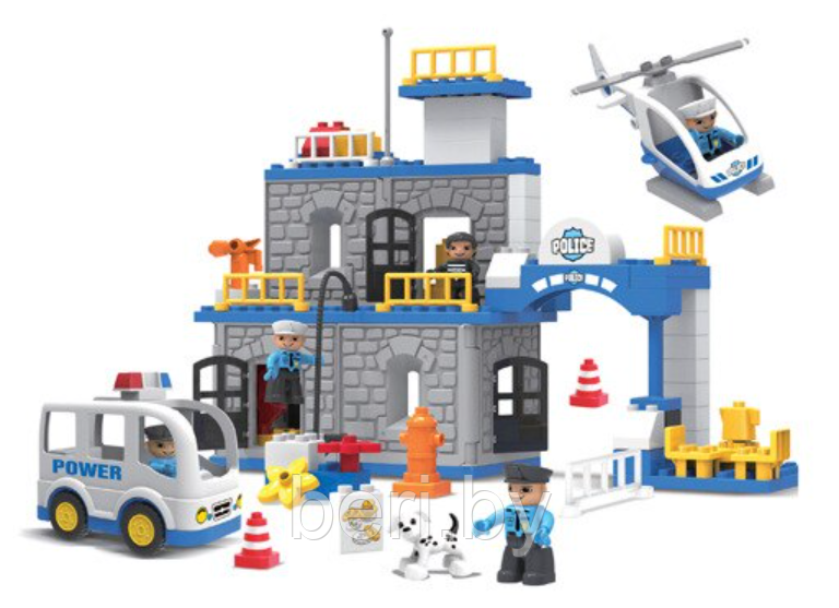 188-431 Конструктор Funny Blocks Полицейский участок 90 деталей, крупные детали, аналог Lego Duplo - фото 3 - id-p168866845