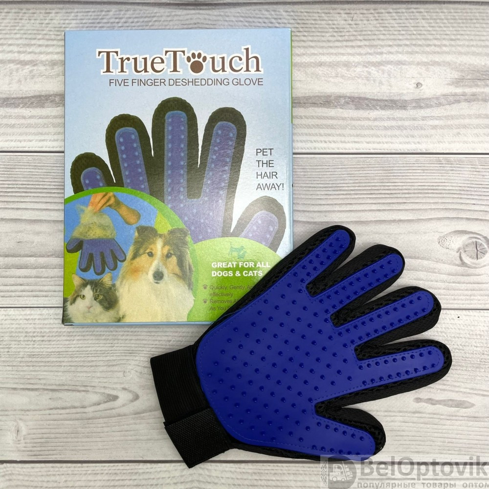 Перчатка для вычесывания шерсти домашних животных True Touch Без коробки (Уценка) - фото 2 - id-p141240904