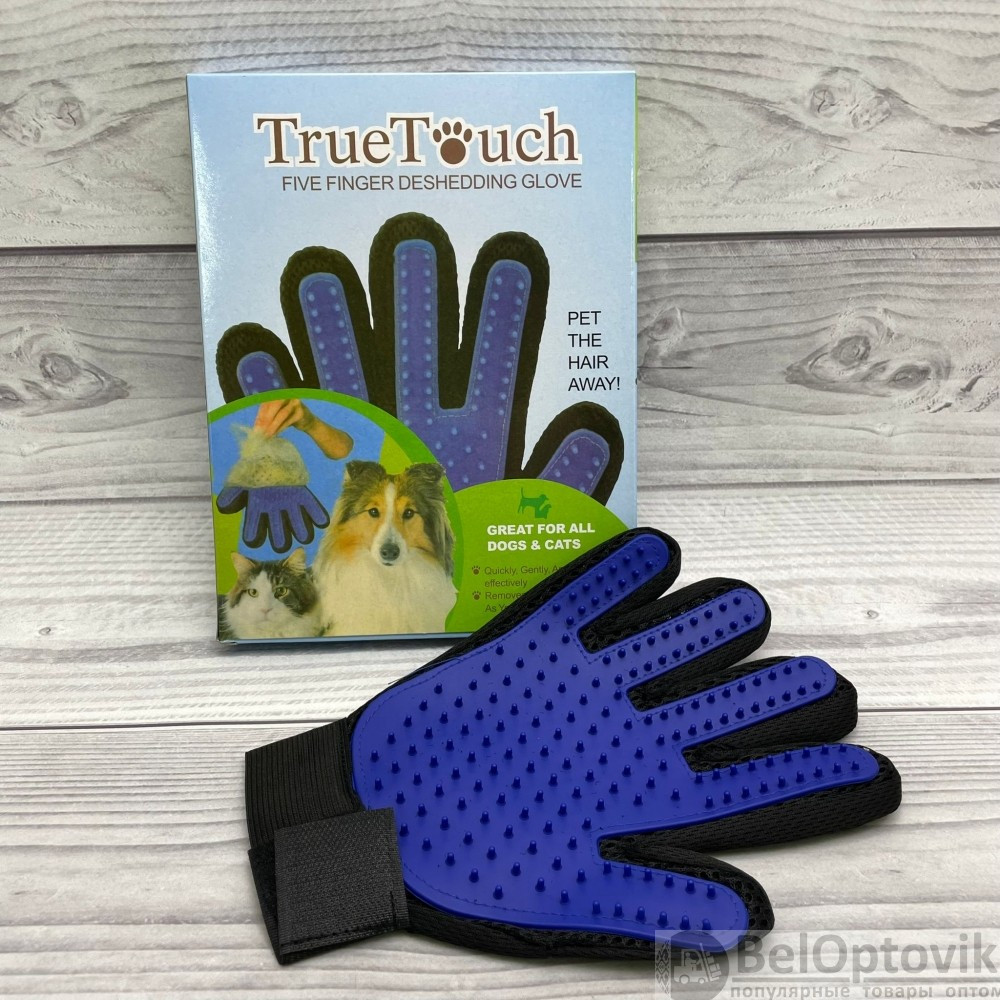 Перчатка для вычесывания шерсти домашних животных True Touch Без коробки (Уценка) - фото 8 - id-p141240904