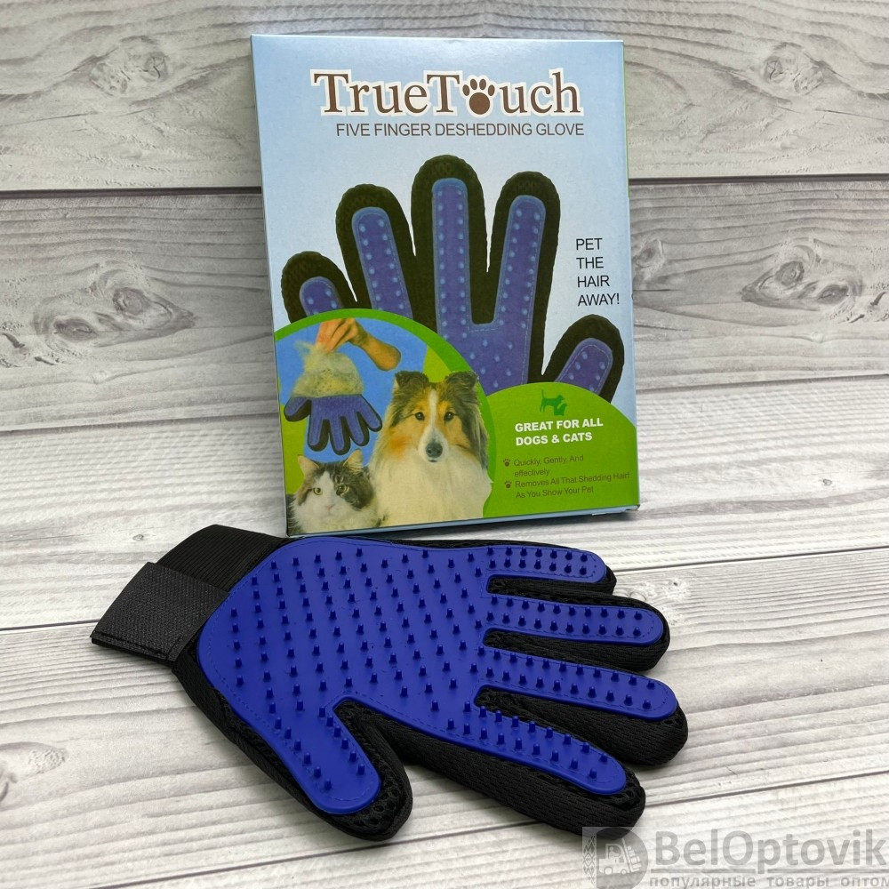 Перчатка для вычесывания шерсти домашних животных True Touch Classic - фото 3 - id-p109393096
