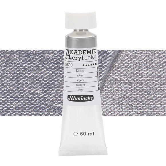Акриловая краска Akademie 60 мл, цвет silver №800