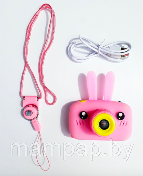 Детский Фотоаппарат Зайчик с ушками розовый / Детский фотоаппарат игрушка - фото 5 - id-p168882568