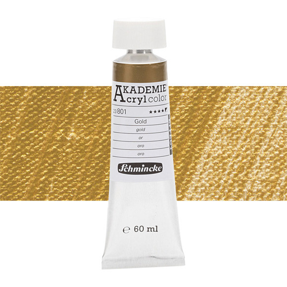 Акриловая краска Akademie 60 мл, цвет gold №801