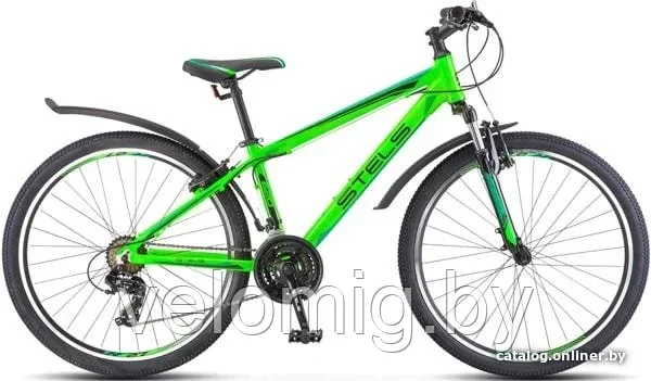 Велосипед Stels Navigator 400 V 24 F010 2022. (зеленый).Переключатели скоростей Shimano.