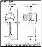 Таль электрическая стационарная OCALIFT 01-01S 1т 18м скоростная 380В на крюке, фото 3