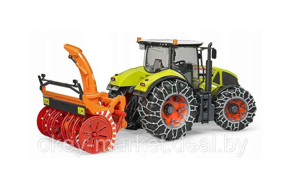 Игрушка Bruder трактор Claas Axion 950 со снегоочистителем и цепями 03017 - фото 7 - id-p168920224