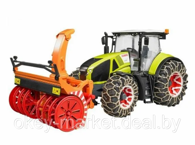 Игрушка Bruder трактор Claas Axion 950 со снегоочистителем и цепями 03017 - фото 2 - id-p168920224