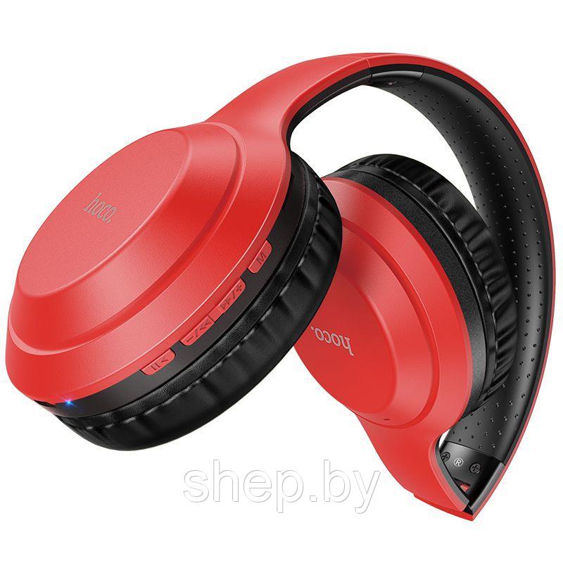 Беспроводные наушники Hoco W30 полноразмерные с микрофоном цвет: красный,черный,синий - фото 2 - id-p168922449