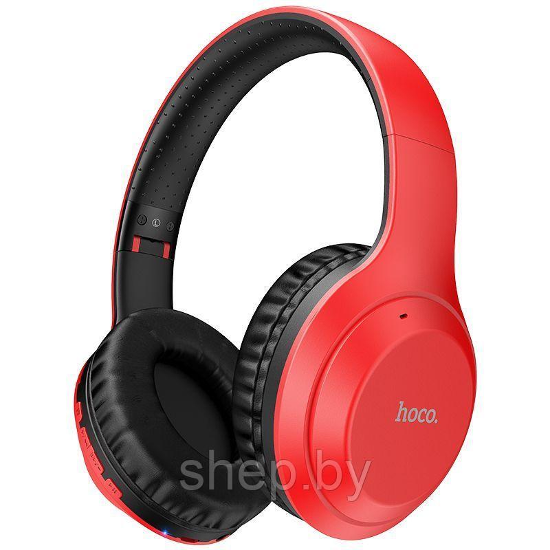 Беспроводные наушники Hoco W30 полноразмерные с микрофоном цвет: красный,черный,синий - фото 3 - id-p168922449
