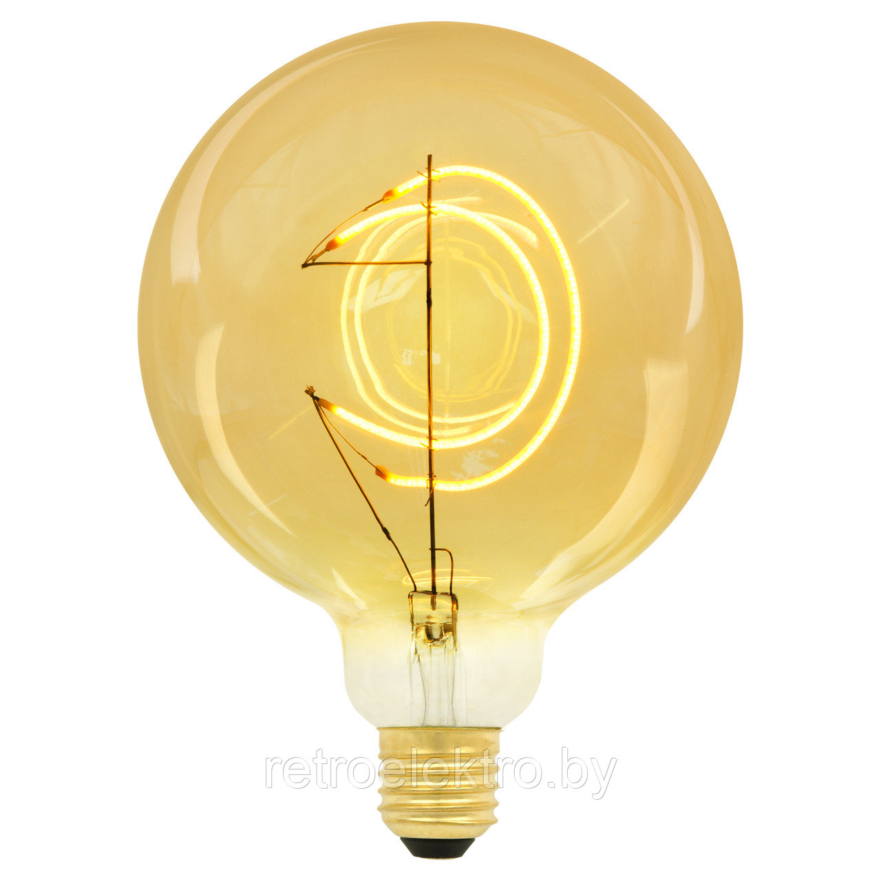 Ретро лампа светодиодная. Золотистая колба. Филамент в форме месяца LED-SF02-5W-SOHO-E27-CW GOLDEN GLS77GO - фото 5 - id-p168922612
