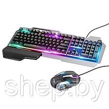 Набор игровой клавиатура+мышь Hoco GM12 с подсветкой, цвет: черный