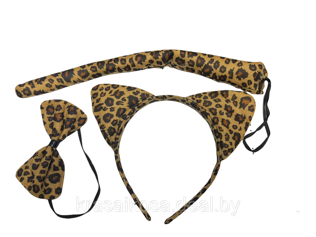 Набор карнавальный Леопард обруч с ушками, бантик, хвостик - фото 1 - id-p168875921