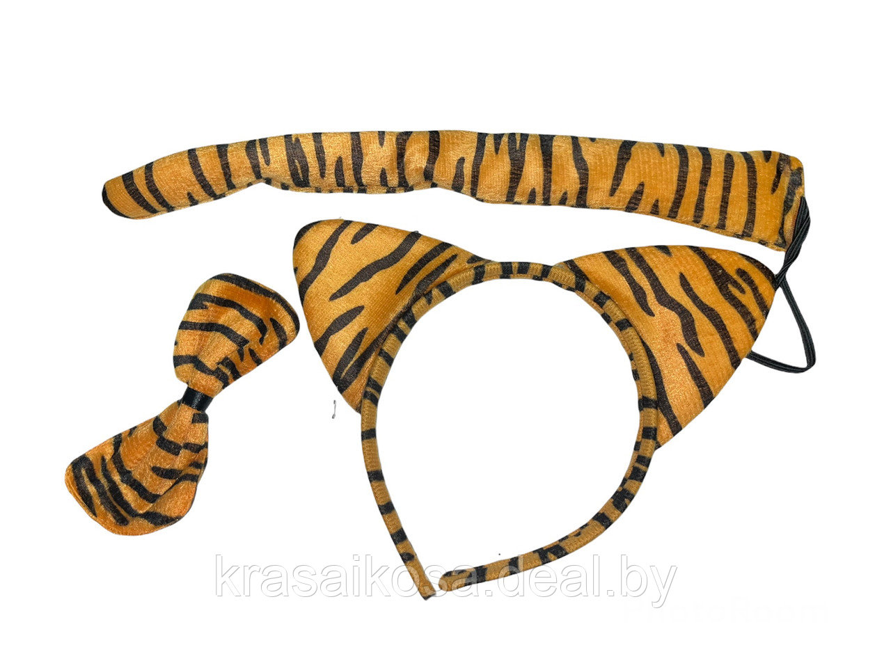 Набор Тигр с ушками на обруче ободке, хвостик и бабочка карнавальный - фото 1 - id-p168875917