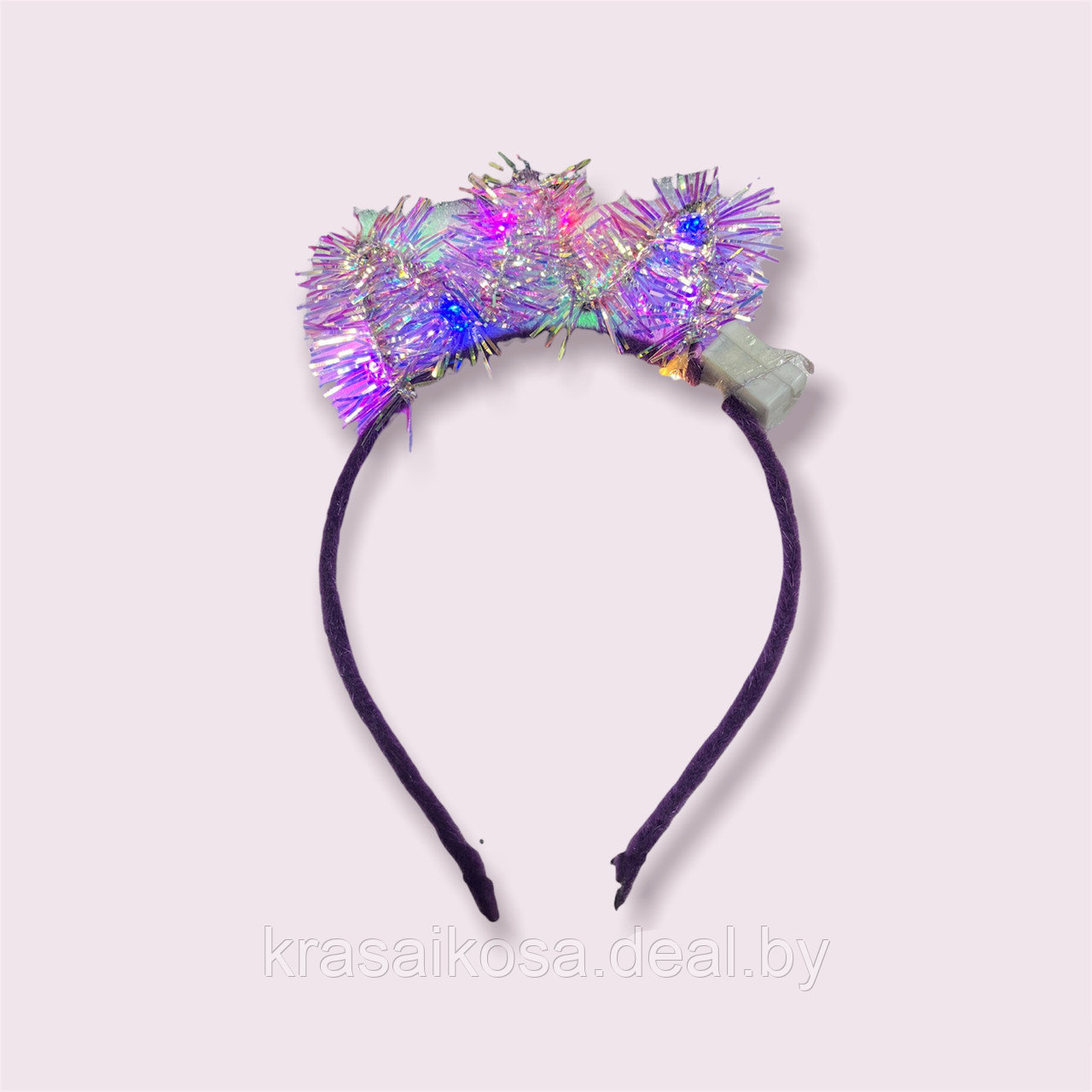 Корона светящаяся карнавальная обруч Фиолетовый