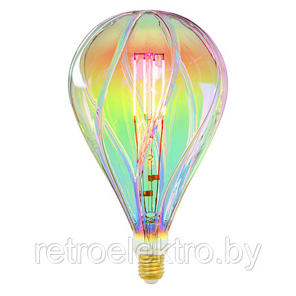 Ретро лампа светодиодная. Радужная колба. Прямой филамент LED-SF31-5W-SOHO-E27-CW RAINBOW GLS77RB, фото 2