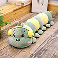 Мягкая игрушка подушка гусеница "Рико" 60 см зеленая, фото 8