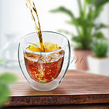 Стакан с двойными стенками ЭСТЕТ термостойкое стекло 500мл, фото 2