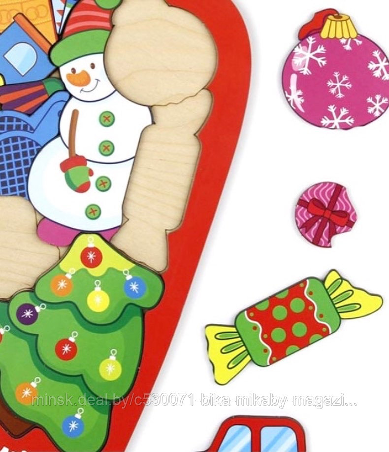 Новогодний подарок пазл головоломка «Мешок с подарками», Сибирский сувенир (Woodlandtoys) - фото 2 - id-p168936463